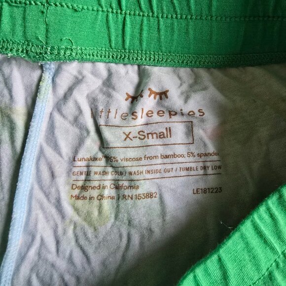 Little Sleepies Leaping Love Frog Bamboo Pajama Pants Women's Size XS - Picture 5 of 7
